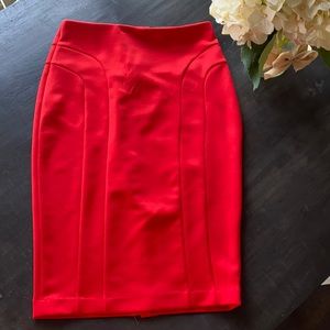 Red high waisted limited skirt